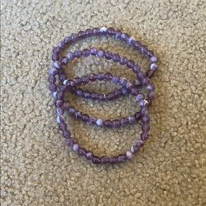 Purple Beaded Bracelet Set